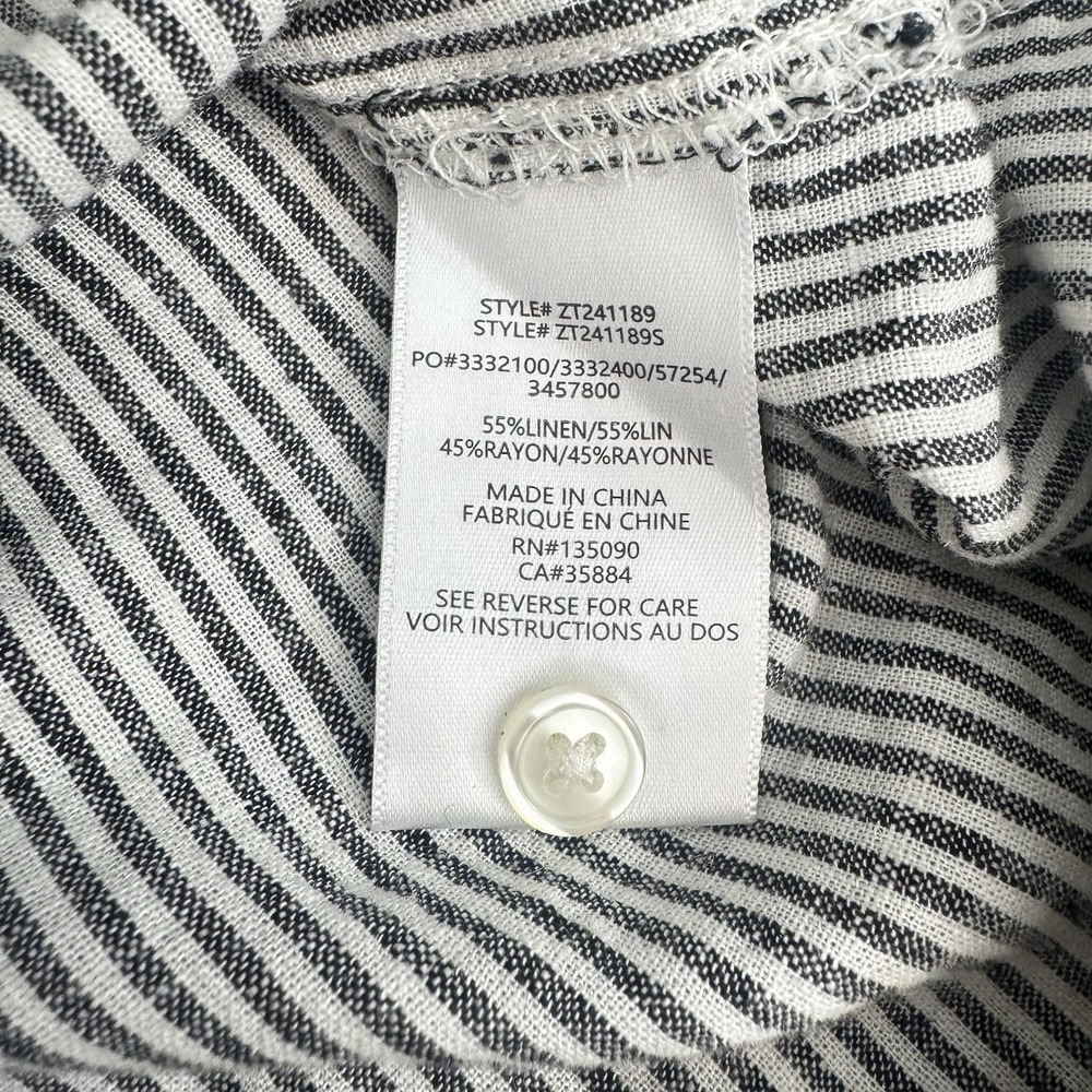 Z SUPPLY Oversized Striped Oversized Button Down Linen Blend Women L Casual Mom - Picture 7 of 8